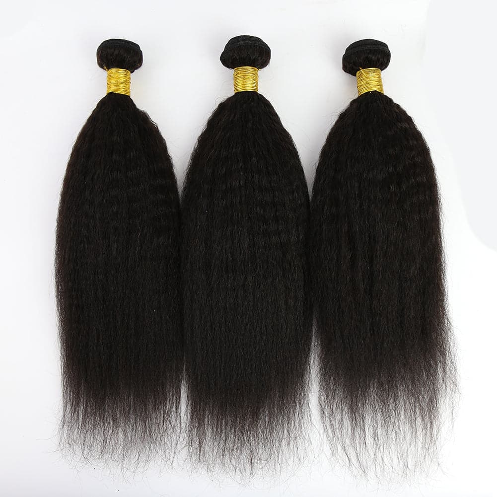 HUMAN HAIR BUNDLES KINKY STRAIGHT